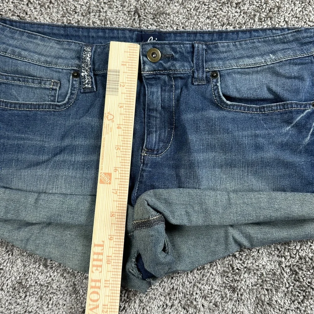 Authentic Icon Shorts Womens 30 Distressed Low Rise Y2K Rodeo Festival Sequin - Picture 4 of 16